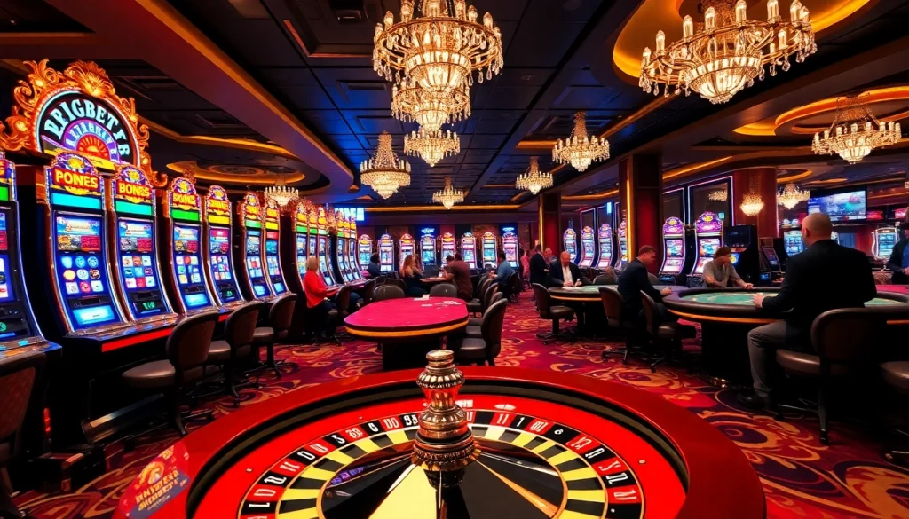 Engage with Nhà cái BIGBET88's thrilling gaming tables, where poker and roulette create excitement in a vibrant casino setting.